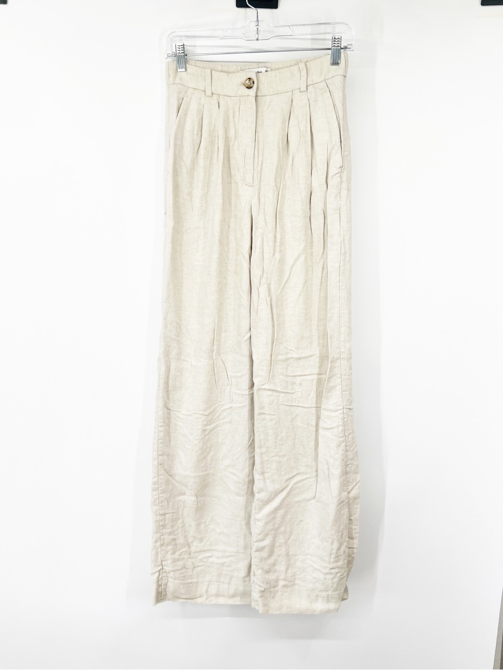 Abercrombie & Fitch The Sloane Tailored Pants Pleated Linen Blend LONG